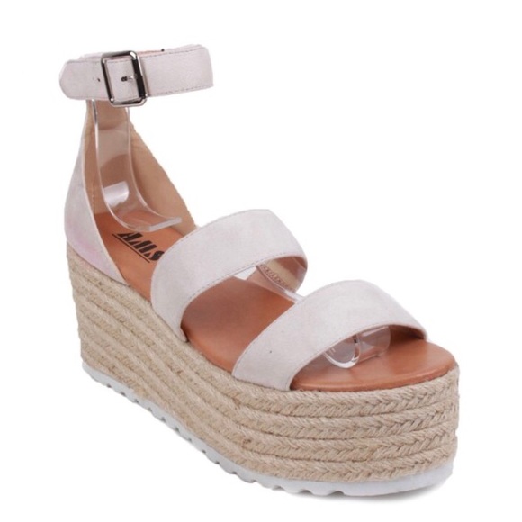 CLEARANCE Nude Natural Platform Espadrille Sandals - Picture 2 of 2